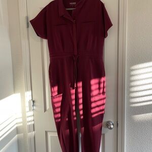 Mandala Scrubs Jumpsuit in wine